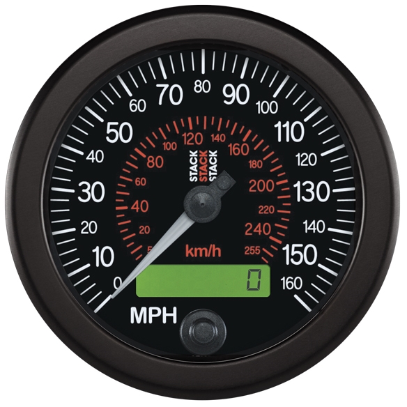 Hastighetsmätare STACK"speedos" 0-160 MPH / 0-260 km/t med ram/80mm urtavla