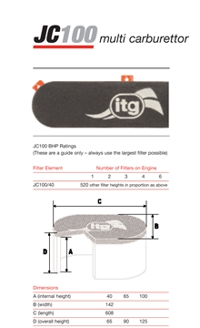 JC100 Basplatta oborrad till ITG förgasarfilter